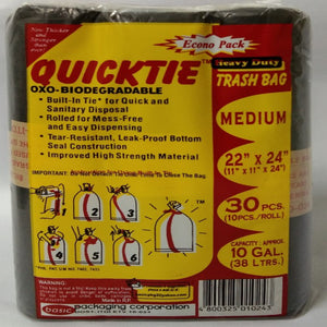 QUICKTIE BAG BLK ECO M 30`S