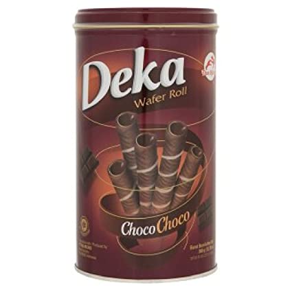 DEKA WAFER ROLL CHOCO CHOCO 300G TIN CAN