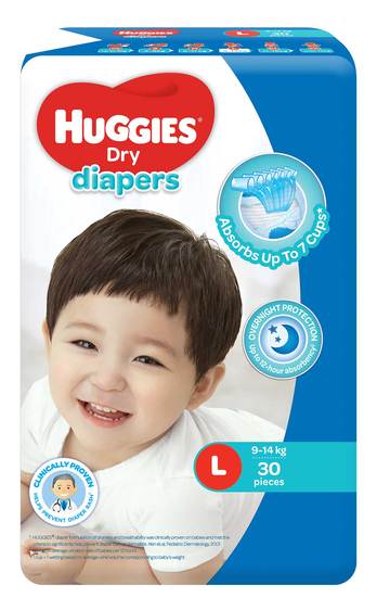 HUGGIES DRY ECO LGE 30`S