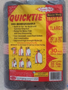 QUICKTIE BAG GRN ECO XXL 30`S