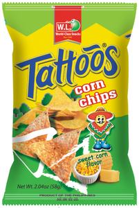 TATTOOS CORN CHIPS SWEET CORN 58G