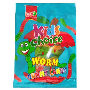 KIDS CHOICE WORM GUMMY CANDY 100G