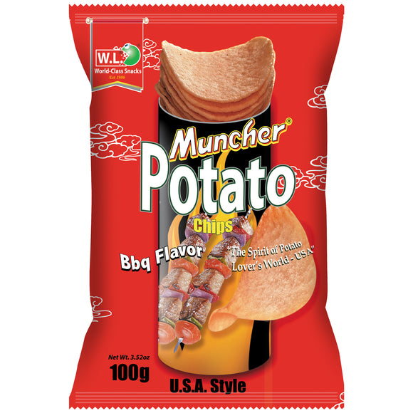 MUNCHER POT CHIPS BBQ 100G