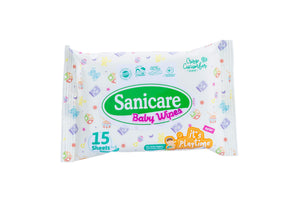 SANICARE BABY WIPES 15SH PCK OF 3