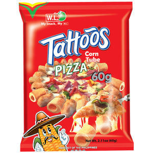 TATTOOS CORN TUBE PIZZA 60G