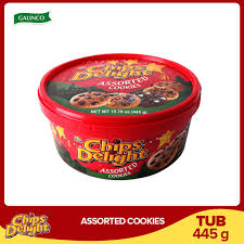 CHIPS DELIGHT ASSTD COOKIES 445G TUB