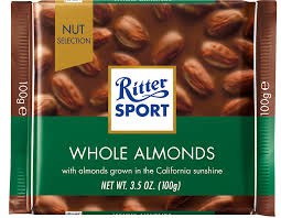 RITTER SPORT WHOLE ALM 100GM