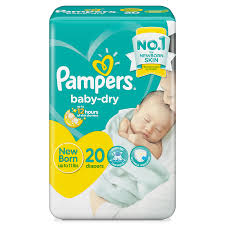 PAMPERS BABY DRY T NB 20`S