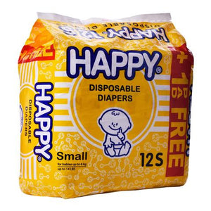 HAPPY DIAPER SM 12`S YLW