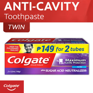 COLGATE CLN MINT SAC 190GM TWINPCK