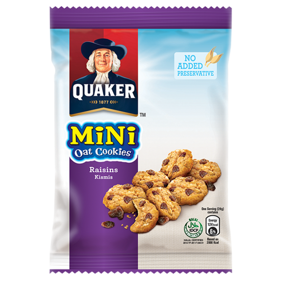 QUAKER OATIES RAISINS 28GM